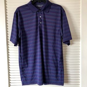 Blue Striped Performance Polo